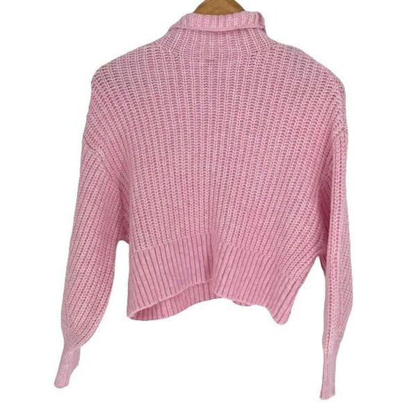 H&M BALLOON-SLEEVED KNIT SWEATER Pink NWT‎ Size XS - Picture 5 of 9